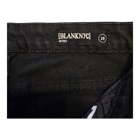 Blank NYC Jeans Womens 28 Black Intro Skinny Distressed Raw Hem Grunge Chic Y2K - Picture 3 of 13